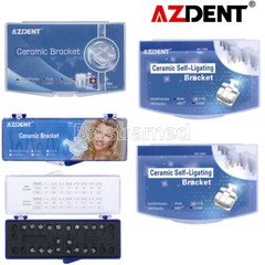 AZDENT Dental Orthodontic Ceramic Braces Bracket Roth MBT 0.018/.022 Hooks 3-4-5