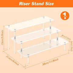 3 Tier Acrylic Display Risers, Large Perfume Organizer 8.5 x 11.8 x 5.9 inches
