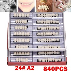 840Pcs Dental Acrylic Resin Denture 24# A2 Full Set Teeth Upper Lower Shade US