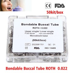 200pcs Dental Orthodontic Buccal Tube Roth 022 1st Molar Non-Convertible 50 sets