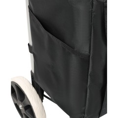 Foldable Black Shopping Trolley with WheelsWaterproof Removable Oxford Cloth Bag