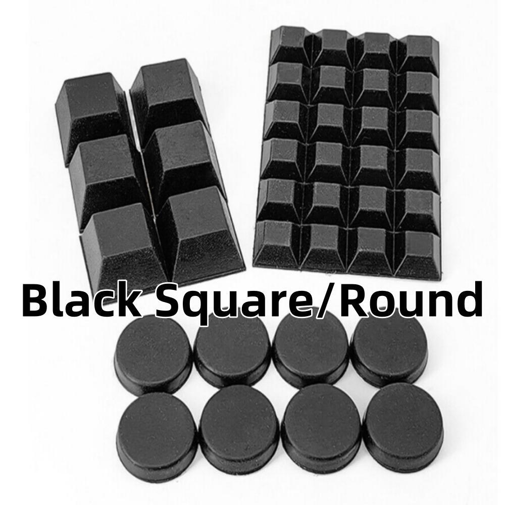 Black Square/Round Self Adhesive Rubber Feet Bumper Stops for Chopping Boards