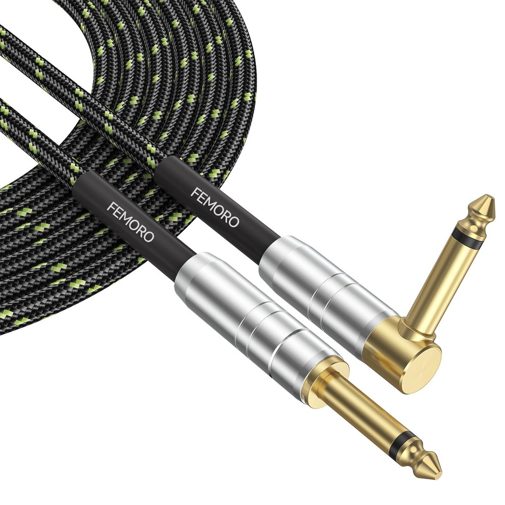 Guitar Cable 10 ft, Instrument Cord 22AWG, Gold-Plated 1/4 Inch Jack, for Ele…