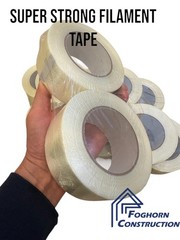 Foghorn Construction 12 Rolls of 2 Inch x 60 Yard, Filament Strapping Tape, Heav