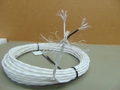 10 feet 22 AWG Shielded Silver Plated PTFE Wire Twisted Pair SPC Barcel Wht/Blk