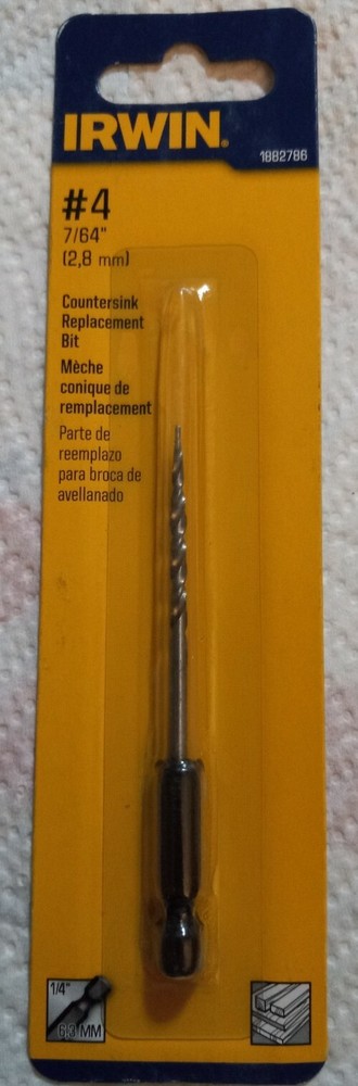 Irwin 1882786 #4 Replacement Countersink Drill Bit 7/64 Dia. in.