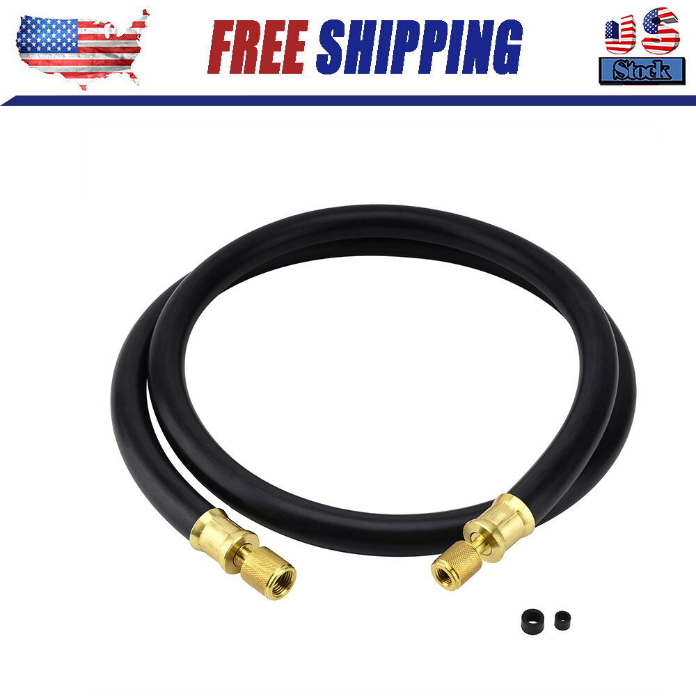 Refrigerant Hose, Black, 6′, 1/2″ Diameter, Connects 3/8″ to 1/4″ Fitting