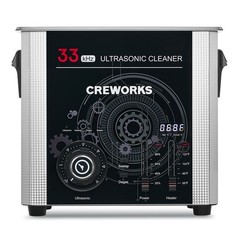 CREWORKS 33kHz 10L 240W Ultrasonic Cleaner with Degas Gentle Modes & Drain Valve