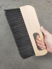 Large Concrete Hand Brush 11.8in Horsehair Masonry Cleaning Tool Wood Handle