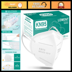 100 Pack KN95 Face Masks – Breathable Disposable Dust Masks for Adults, White