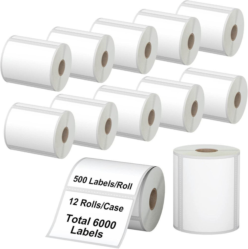 6000 Thermal Shipping Labels – 12 Rolls 4″x3″ for Zebra & Rollo Printers