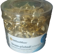 OfficeMax brass-plated fasteners 1 1/2″ 1 Box Of 100 count-Brand New-SHIP N 24HR