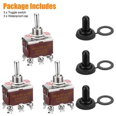 3X Heavy Duty DPDT ON/OFF/ON Toggle Switch 20A 125V/15A 250V Terminal Waterproof