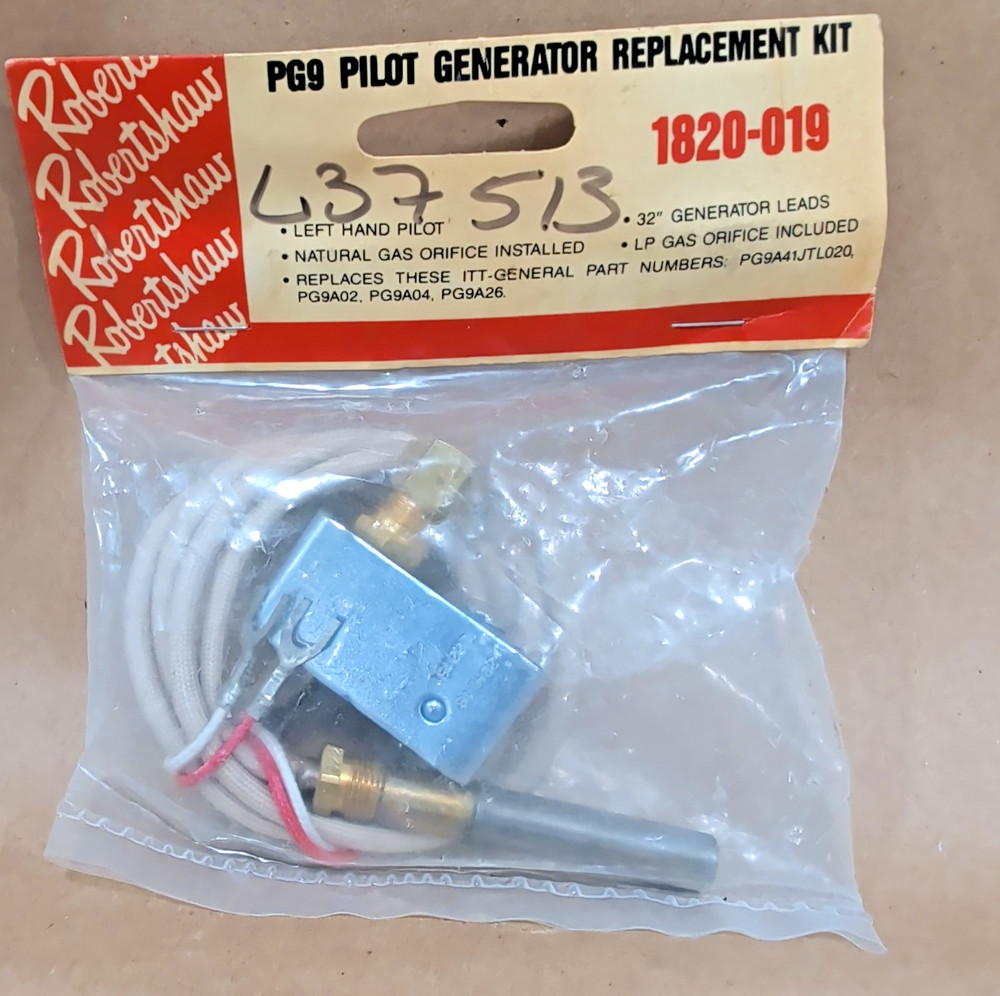 New! Robertshaw 1820-019 Pilot Assembly, Lp/Ng, 750 Mv, 32 In L., Thermopile