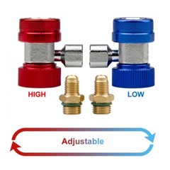 A/C Refrigerant Quick Coupler Connector Adapters High/Low Manifold AC Gauge Set
