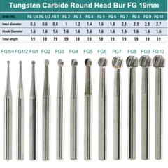 10x Dental Carbide Bone Cutters Finishing Bur FG Series High Speed Burs Drills
