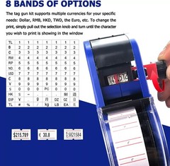 8 Digits Price tag Gun with 5000 Sticker Labels and 4 Ink Refill Marker New
