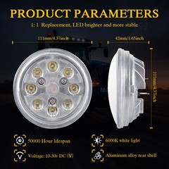 2x 4.5″ 24W Round LED Conversion Headlight Bulb Hi/Low Sealed Beam Head Lamps