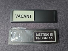 Sliding Office Door Signs Lot Of 2 Meeting In Progress Vacant Office Signs NEW