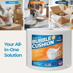 Bubble Cushion Wrap – 12″ x 175 ft, Perforated, Small Bubbles, Eco-Friendly
