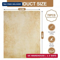 Joyberg 70PCS Vintage Paper 8.5 x 11 in Parchment paper for Writing Letter writi