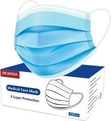 Latex-Free 100 Pack Safety Face Masks – ASTM Level 2 & 3 Layers Protection