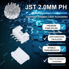 JST PH 2.0mm Pitch 4-Pin Connector Kit: Male/Female with Crimp Terminals