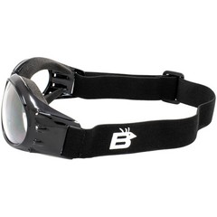 Red Baron Motorcycle Aviator Goggles Black Padded Frame with Anti-fog Clear Lens