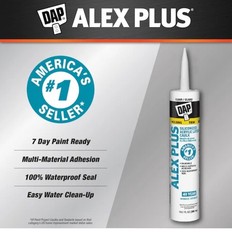 12 Pack DAP Alex Plus Acrylic Latex Caulk with Silicone – 10.1 fl oz Clear