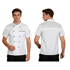 US Unisex Men Women Chef Coat Jacket Kitchen Hotel Restaurant Work Uniform Tops