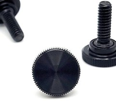 1/4″-20 x 3/4″ Knurled Thumb Screw Bolts Black Round Clamping Knob Black Oxide