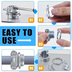 Blulu 50 Pcs 3/4 Inch Cable Connectors Clamp Type Cable Connectors Conduit