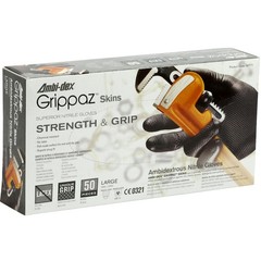 PIP Ambi-Dex Grippaz 67-246 Black Nitrile Gloves 6mil S–XXL Disposable