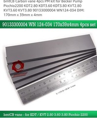 bmtCB Carbon Vane 4pcs PM Kit for Becker Pump 90133000004 170x39x4mm