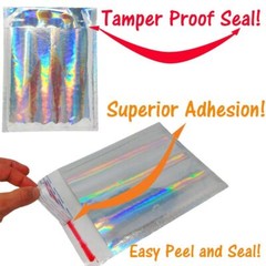 4×8″ Bubble Mailers, Polished Rose Gold, Pink, Hologram, Teal Metallic, Mirrored