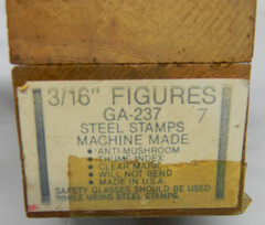 BLUE-POINT 9PC MACHINE MADE 3/16″ FIGURES STEEL STAMPS #GA-237 IN WOODEN BOX USA