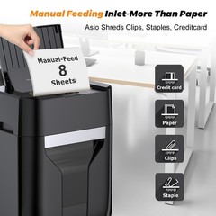 QUIETLEMON 120 Sheet Paper Shredder Cross Cut 5.28Ga Commerical For Office Home.