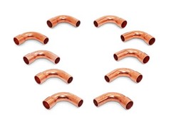 3/8″ HVAC Copper Street Long Radius 90 , W02809 / C272-0002 , Pack of (10)