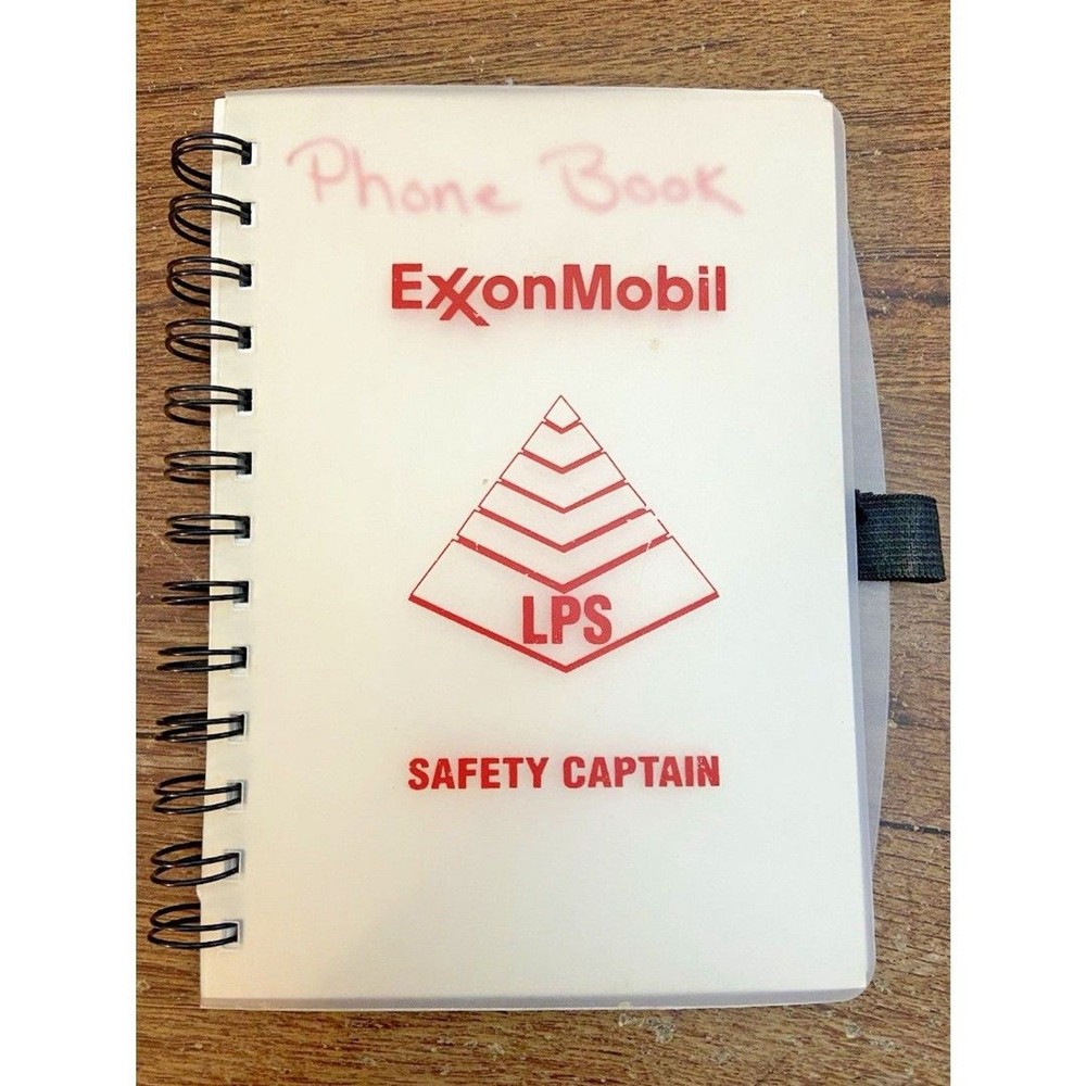 Vintage Exxon Mobil LPS Safety Captain Phone Book Organizer