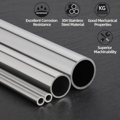 Stainless Steel Round Tube Length 300mm Metal Straight Pipe OD 8mm to 325mm
