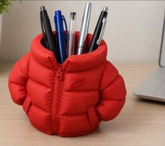 Nike Jacket-Shaped Puffer Jacket Style Pencil Holder Desk Organizer Cup