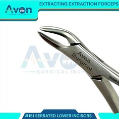 DENTAL TOOTH EXTRACTING FORCEPS #151 WITH SERRATED JAW DENTAL INSTRUMENT GERMAN