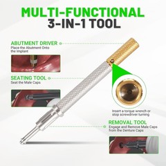 Gold Universal Implant Tooth Locator Tool – 3-in-1 Dental Instrument with Gloves