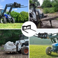 45″ 2500lbs Skid Steer Pallet Fork Quick Attach W/Receiver Hitch & Spear Sleeves