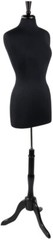 Women’s Dressmaker Form Seamstress Black Jersey Mannequin Size 8 Wood Base