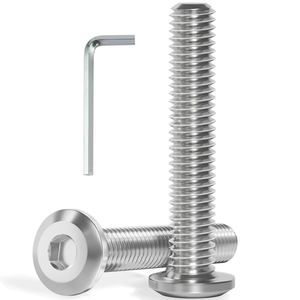 VGBUY M6-1.0 x 60 mm 28Pcs Flat Head Hex Socket Cap Screws Bolts,304 Stainles…