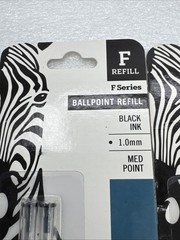 Lot 3 Packs (6 Total) Zebra Steel F-Refills Ballpoint Pens Black Ink 1.0mm MED
