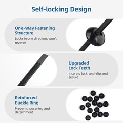 100 Pcs Nylon Universal Cable Tie Buckle for Car – Self-Locking and Easy Inst…