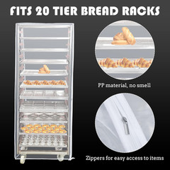 1 Pc Bun Pan Rack Cover Bakers Rack Cover 20 Tier Sheet for Home Kitchen Restaur