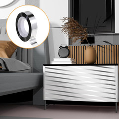 Metallic Mirror Tape Set, 6 Rolls Self-Adhesive Decorative Silver Tape
